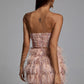 LAYLA Pink Sequin Feather Mini Dress