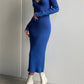 Timeless Elegance - Knit Rib Midi Pencil Dress