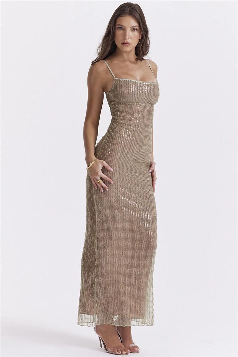 ANDRINA BEIGE MAXI DRESS