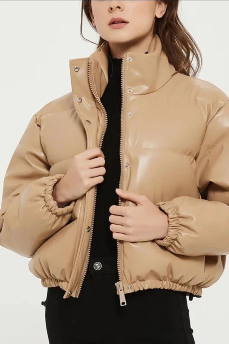 FIERCE | Puffer Vegan Leather Jacket