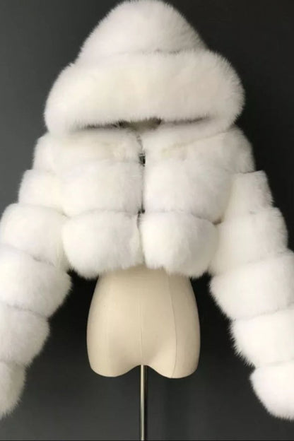 Hooded Faux Fur Jacket