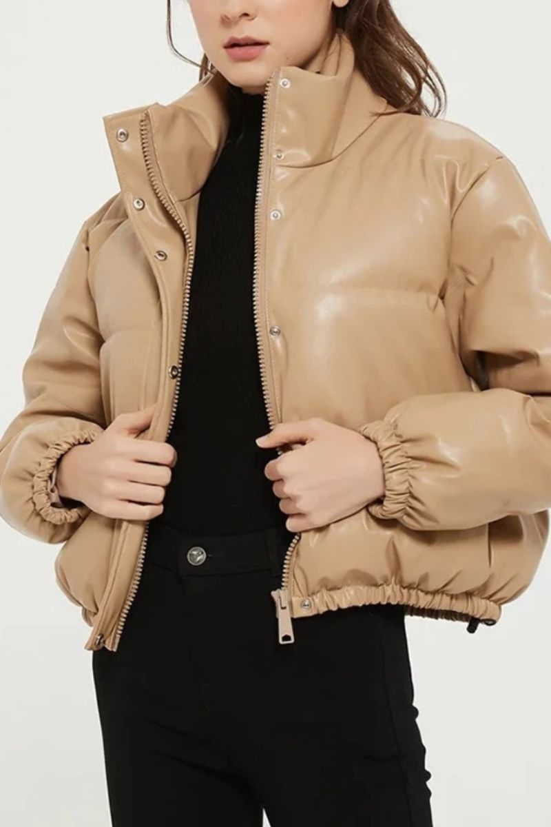 HEFTIG | Puffer-Jacke aus veganem Leder