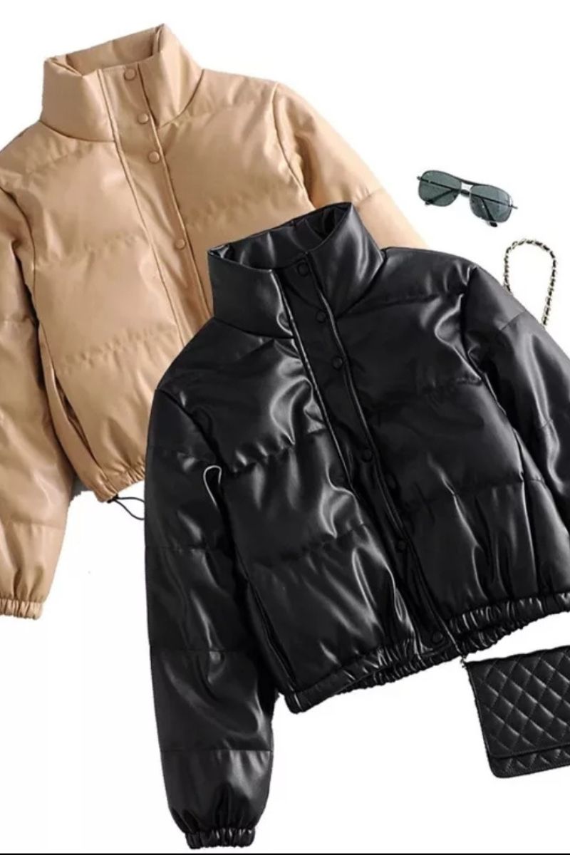 FIERCE | Puffer Vegan Leather Jacket