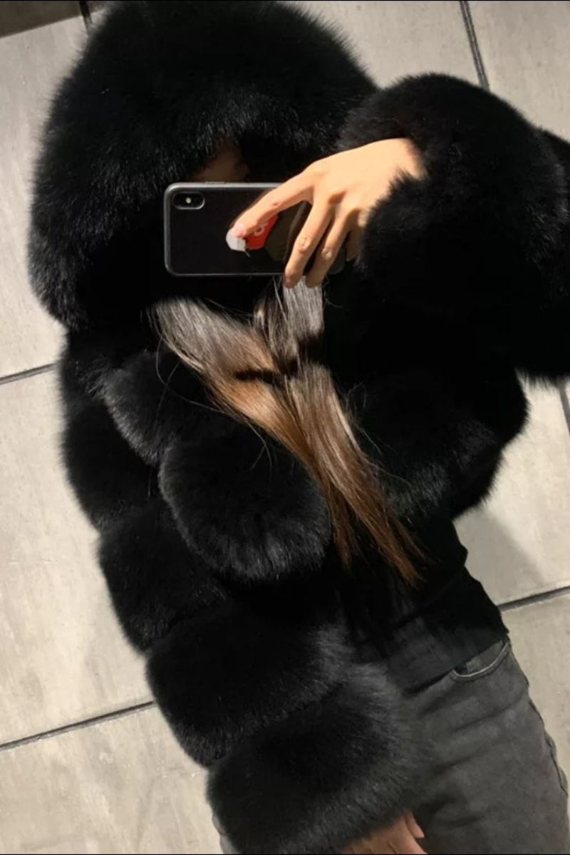 Hooded Faux Fur Coat