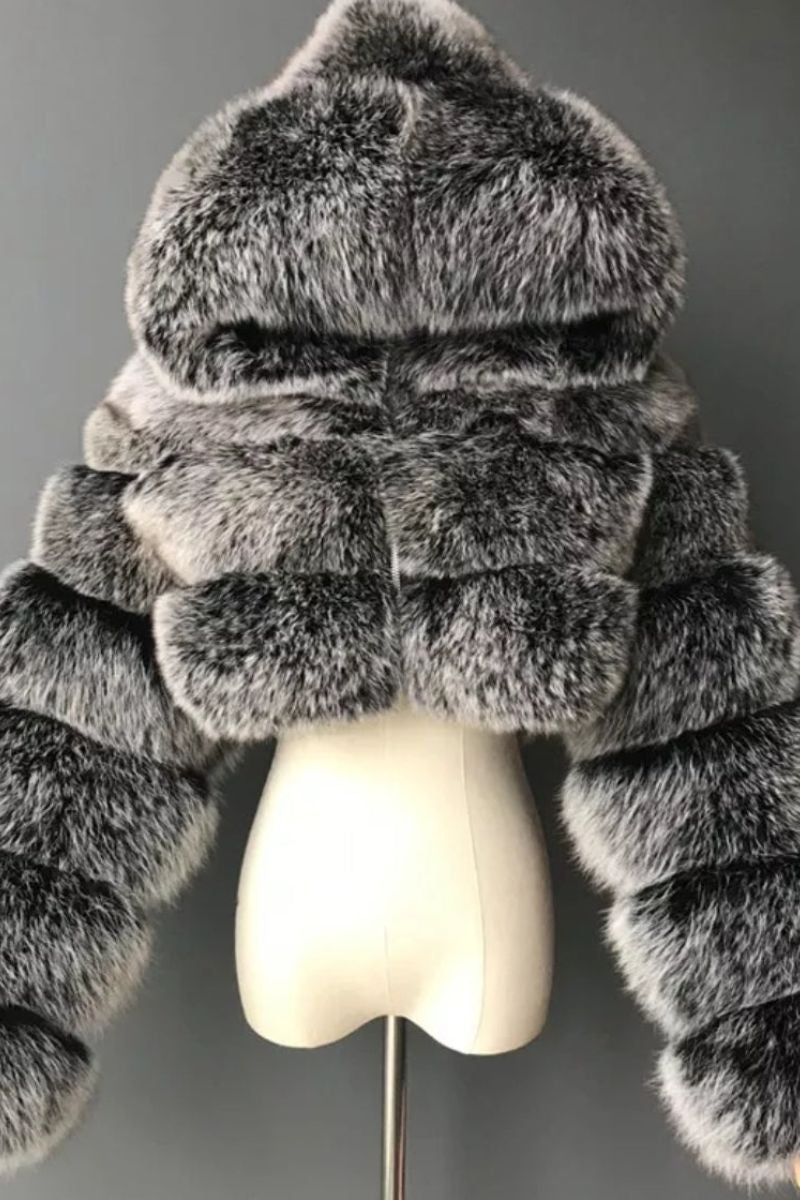 Hooded Faux Fur Coat