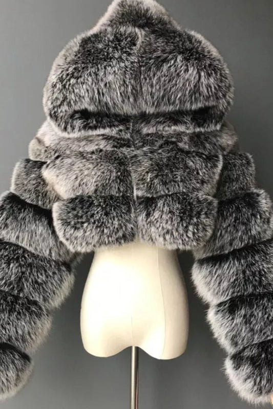 Hooded Faux Fur Jacket