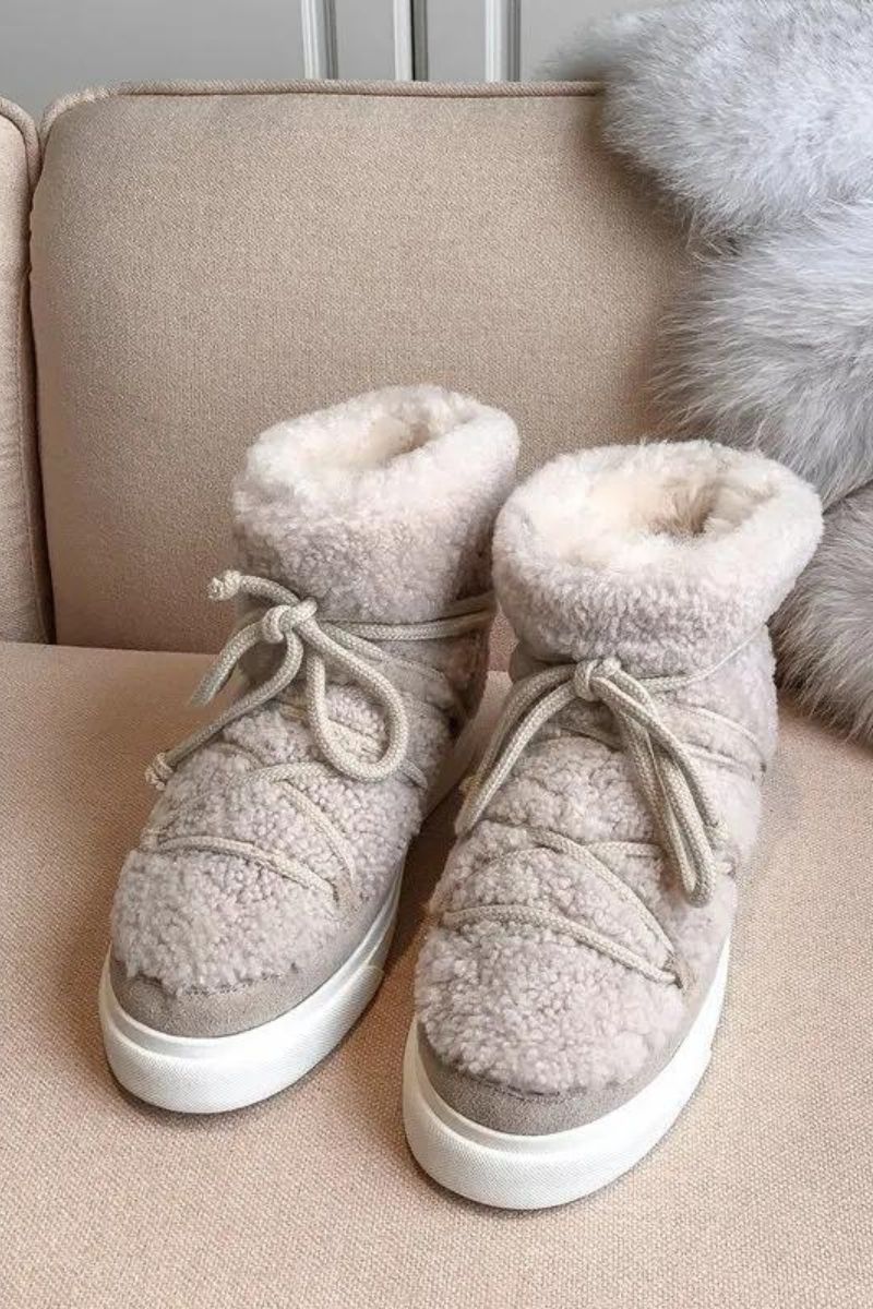 Ankle Boots Fur Fluffy Flat Winter