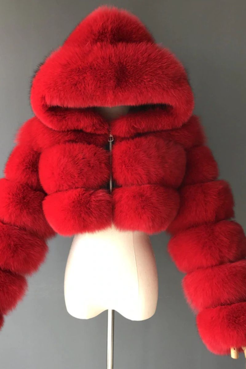 Hooded Faux Fur Jacket