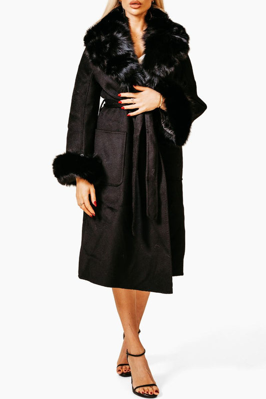 CAPPOTTO PELLICCIA BRUNA 