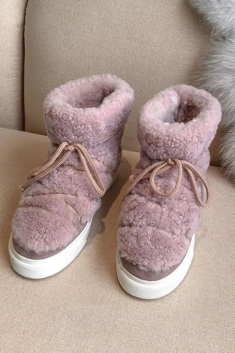 Ankle Boots Fur Fluffy Flat Winter