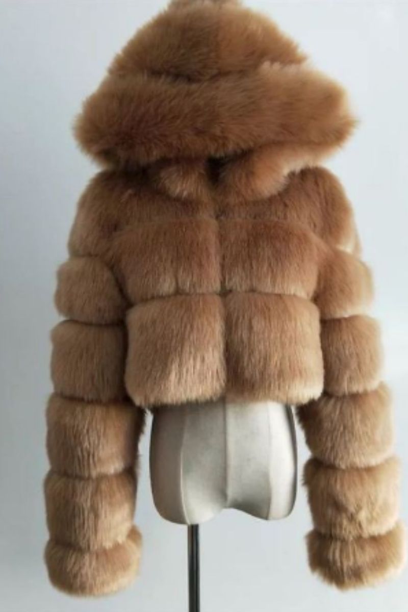 Hooded Faux Fur Jacket