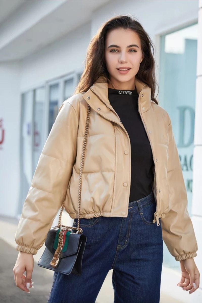 HEFTIG | Puffer-Jacke aus veganem Leder