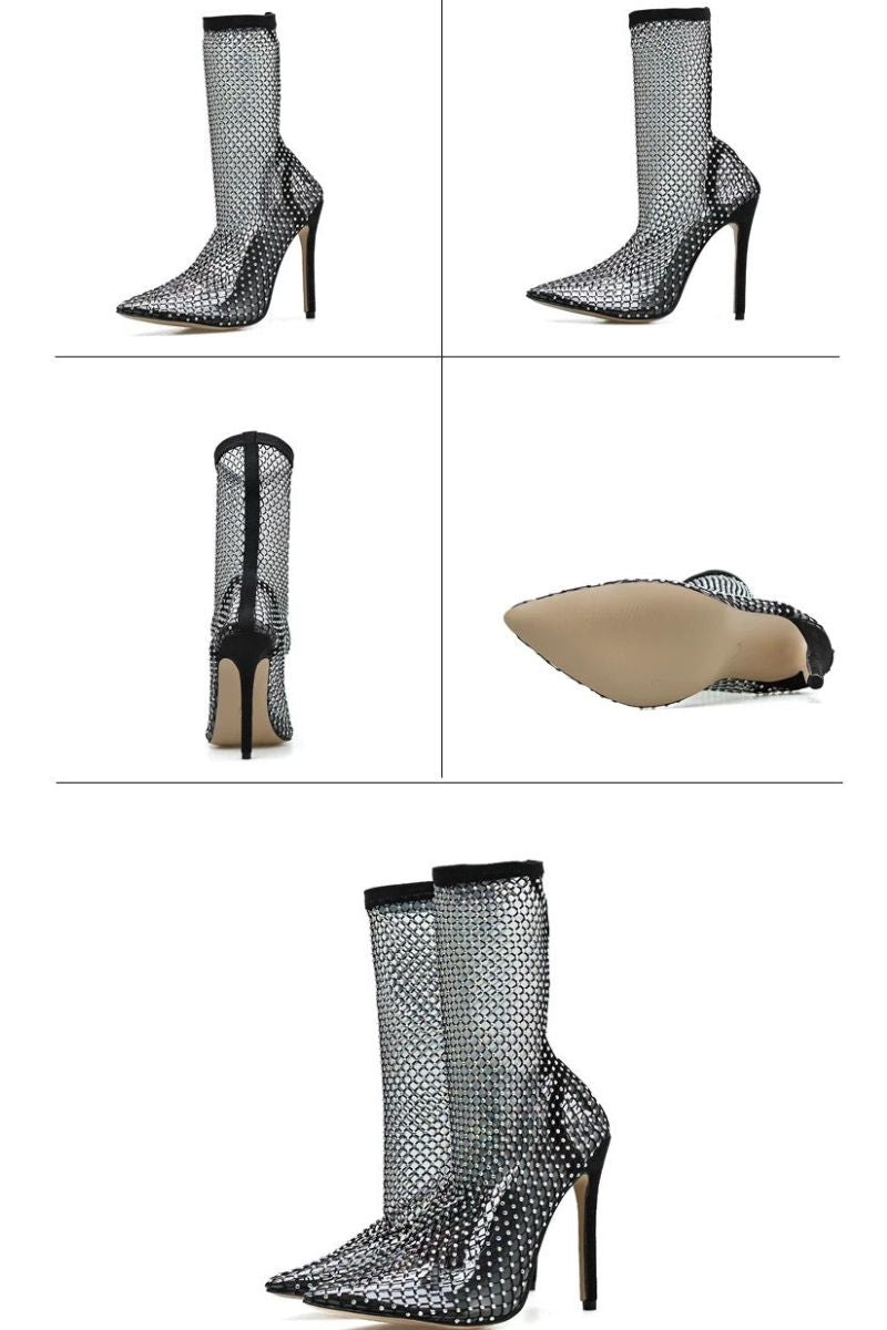 DELIA | Diamanté Midi-Stiefel