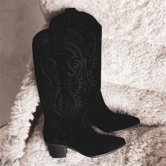 GLORY EMBOSSING SUEDE LEATHER BOOTS