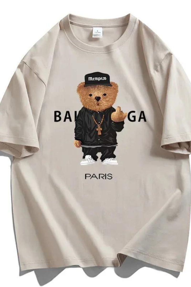 UNISEX-T-SHIRT AUS BAUMWOLLE MIT BÄR