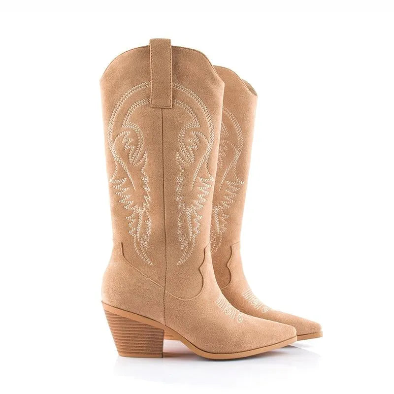 GLORY EMBOSSING SUEDE LEATHER BOOTS