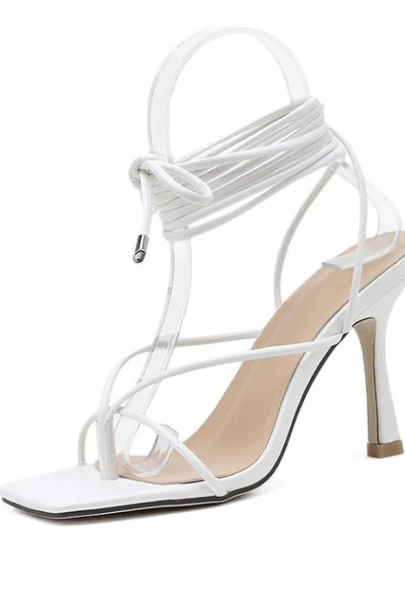 AMANDA | Square Cross Straps High Heels Sandals