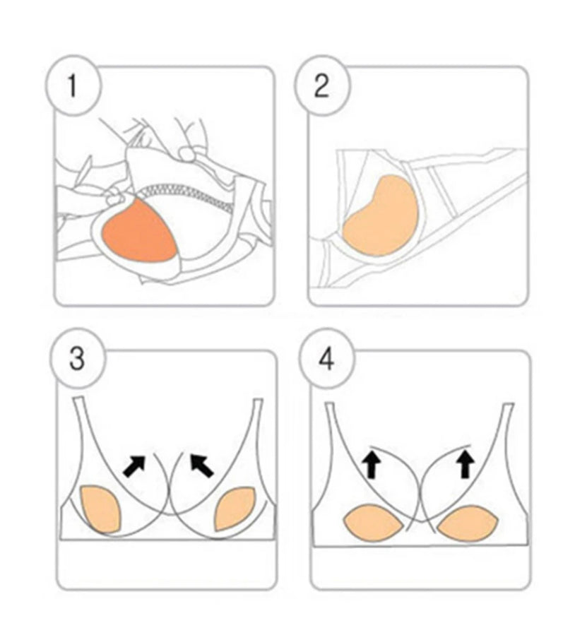 Self-adhesive bra pads reusable