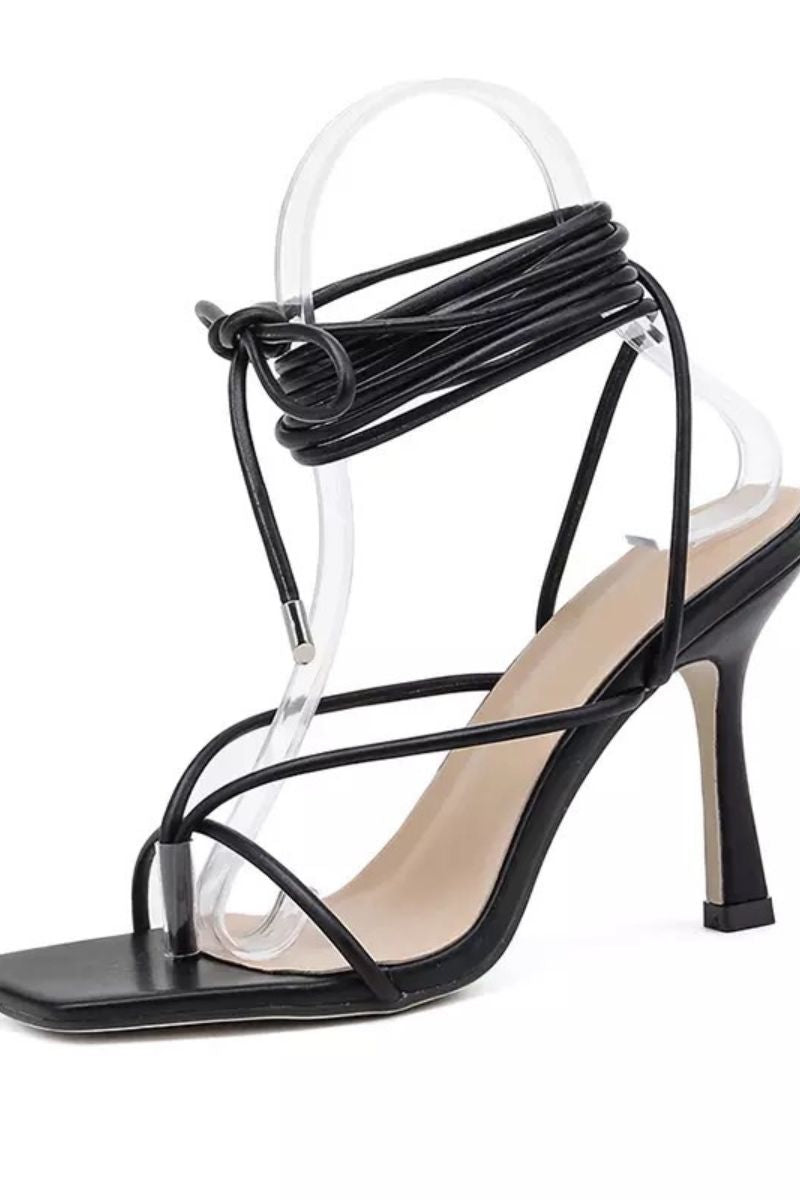 AMANDA | Square Cross Straps High Heels Sandals