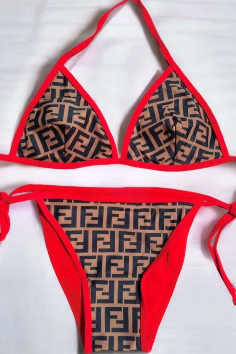 RED TRIM FEN BIKINI