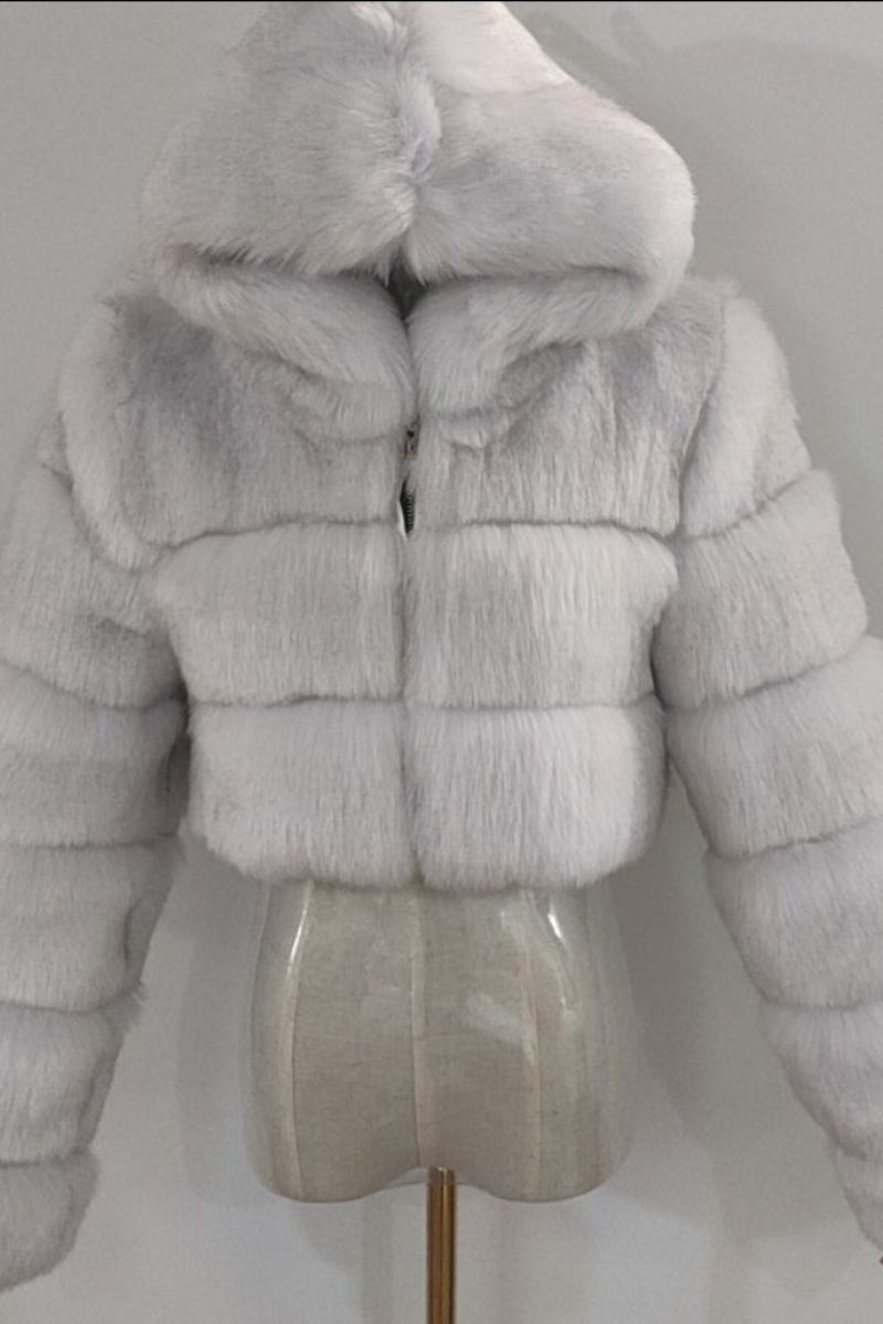 Hooded Faux Fur Jacket