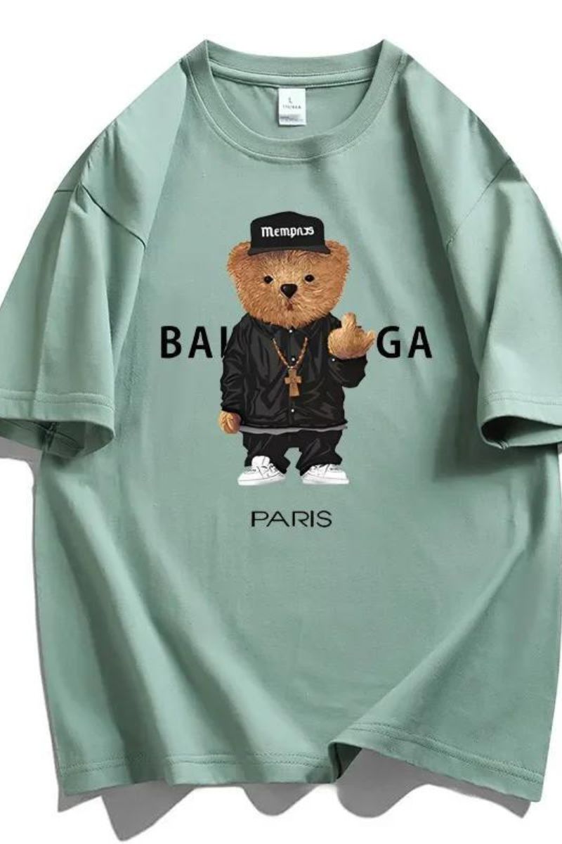 UNISEX-T-SHIRT AUS BAUMWOLLE MIT BÄR