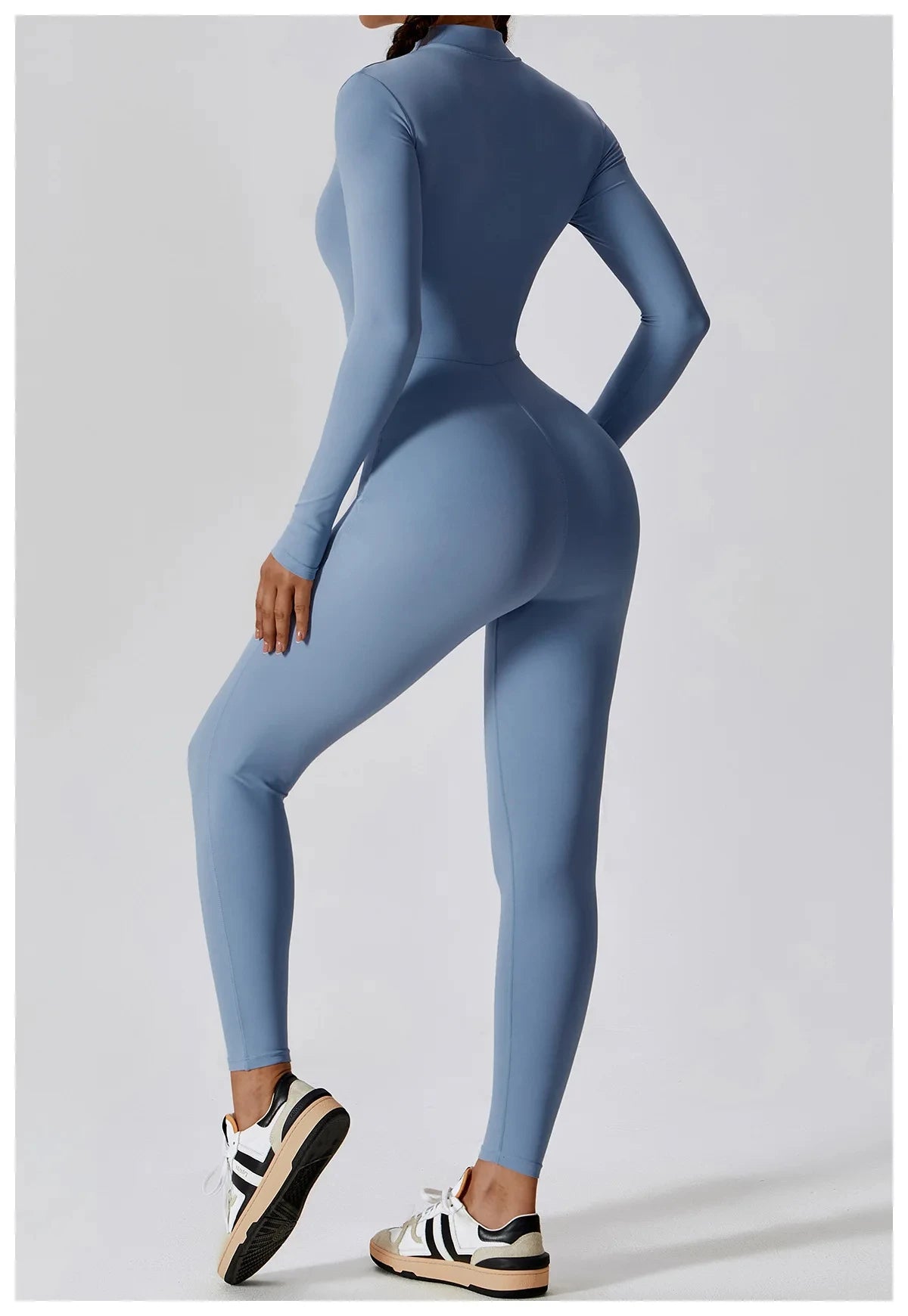 SOLID LONG SLEEVE JUMPSUIT