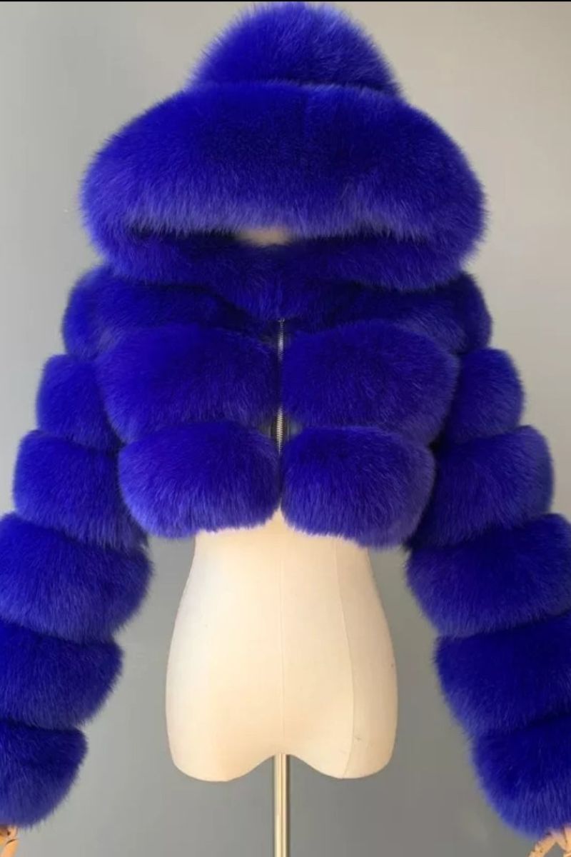 Hooded Faux Fur Coat