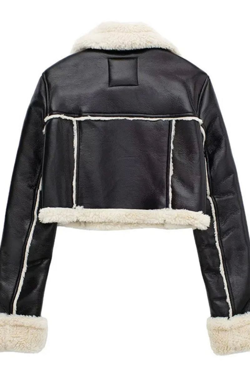 TEDDY ROSE FAUX LEATHER JACKET