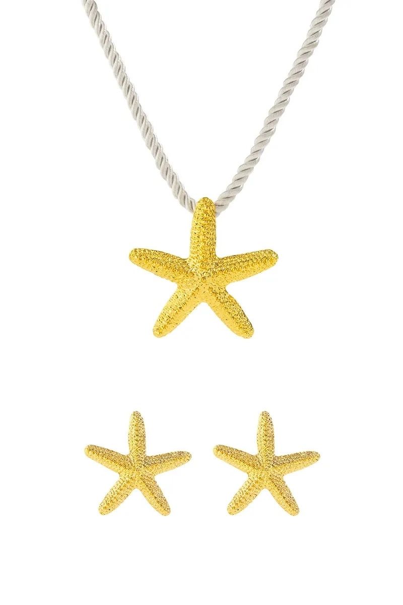 STARFISH EARRINGS & CHAIN