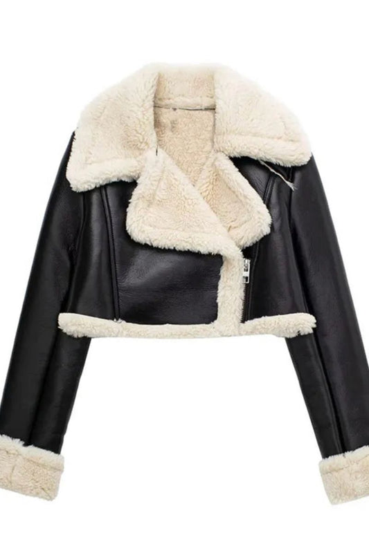 TEDDY ROSE FAUX LEATHER JACKET