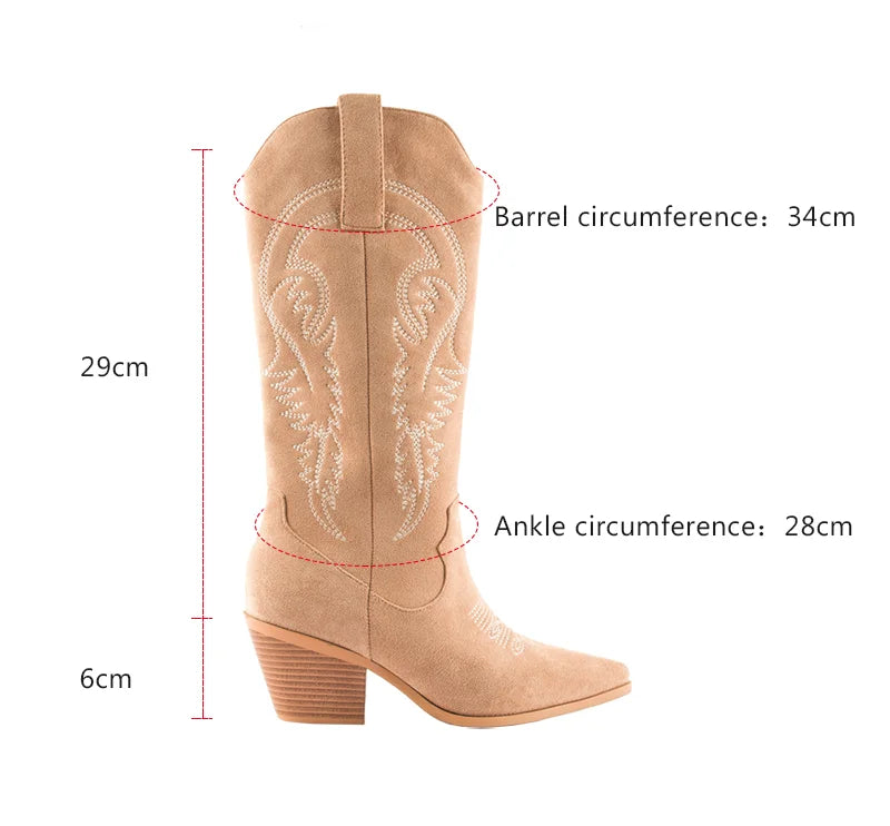 GLORY EMBOSSING SUEDE LEATHER BOOTS