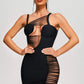 GRISELA MESH MAXI BANDAGE DRESS