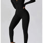 SOLID LONG SLEEVE JUMPSUIT