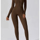 SOLID LONG SLEEVE JUMPSUIT