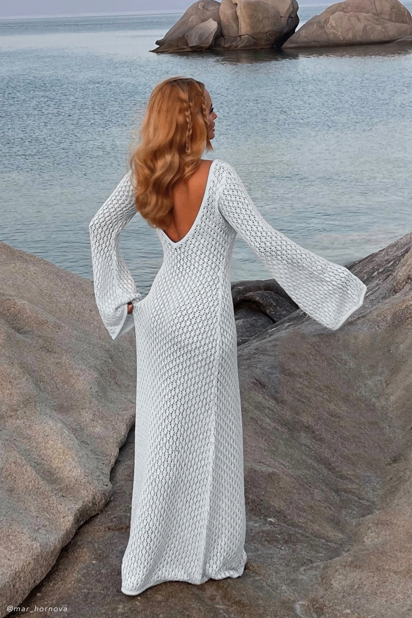 KAYLA CROCHET SLEEVE MAXI DRESS