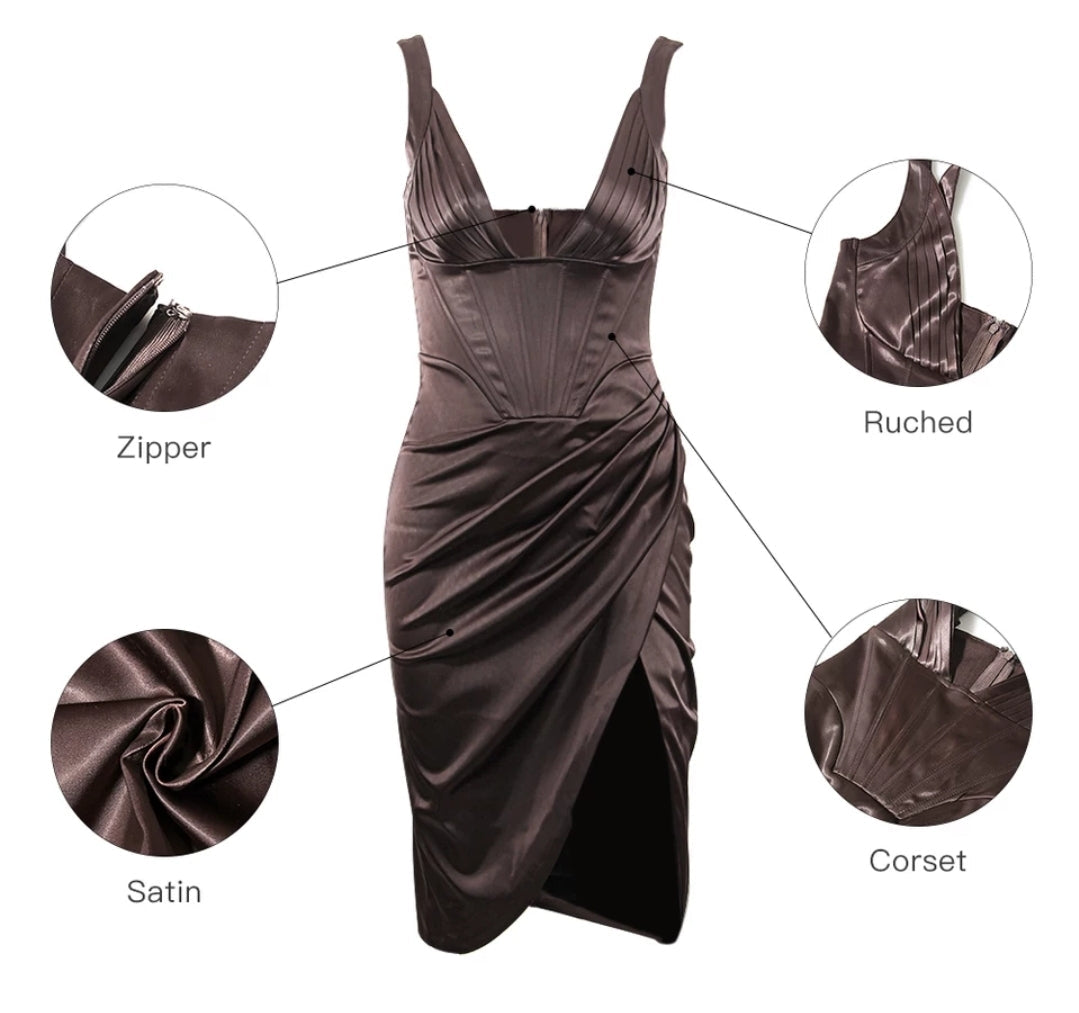 KORSETT-KLEID AUS SATIN „SAMANTHA“