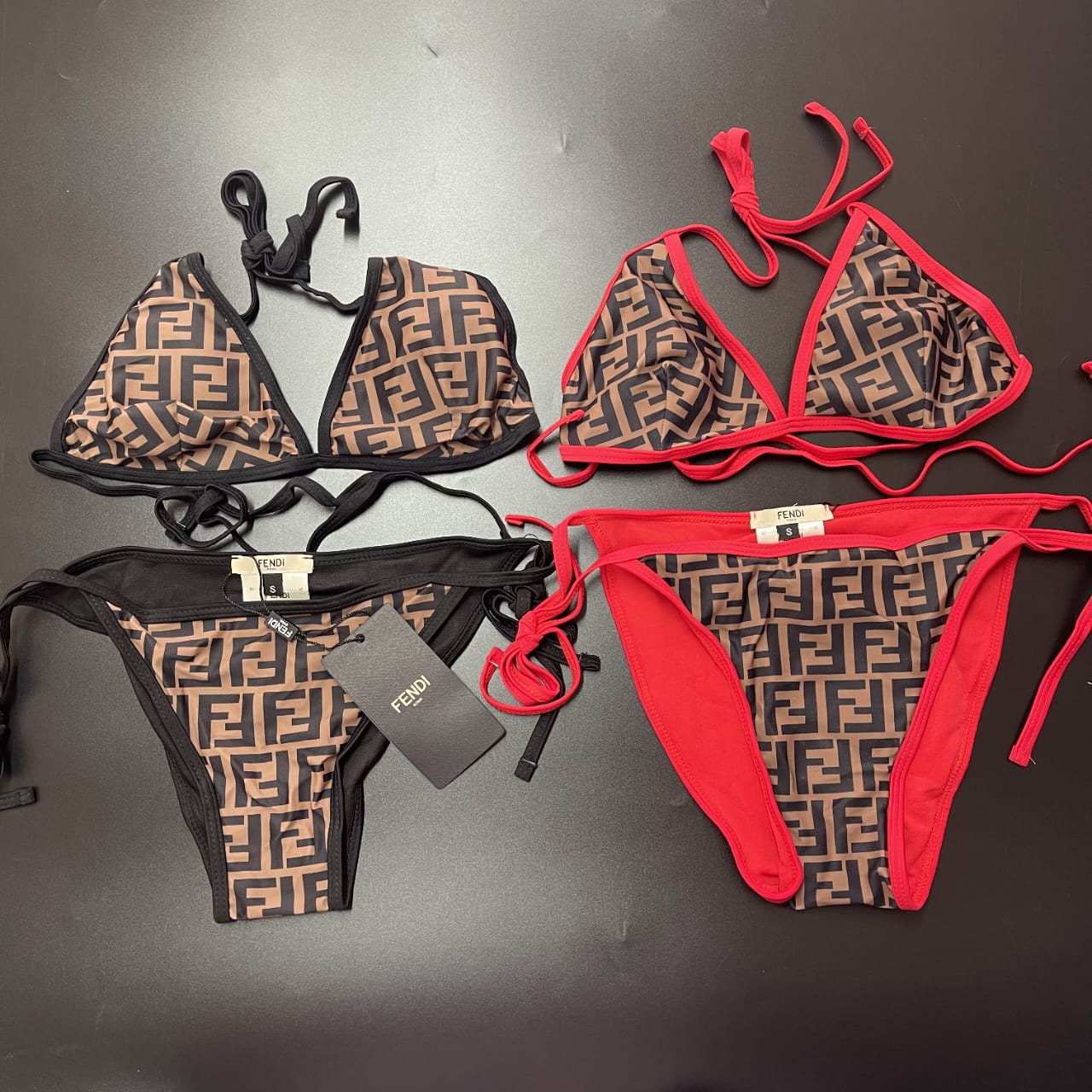 BROWN TRIM FEN BIKINI